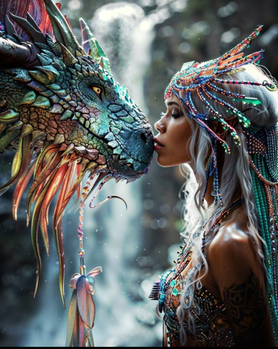 Love or Fear Girl with Dragon